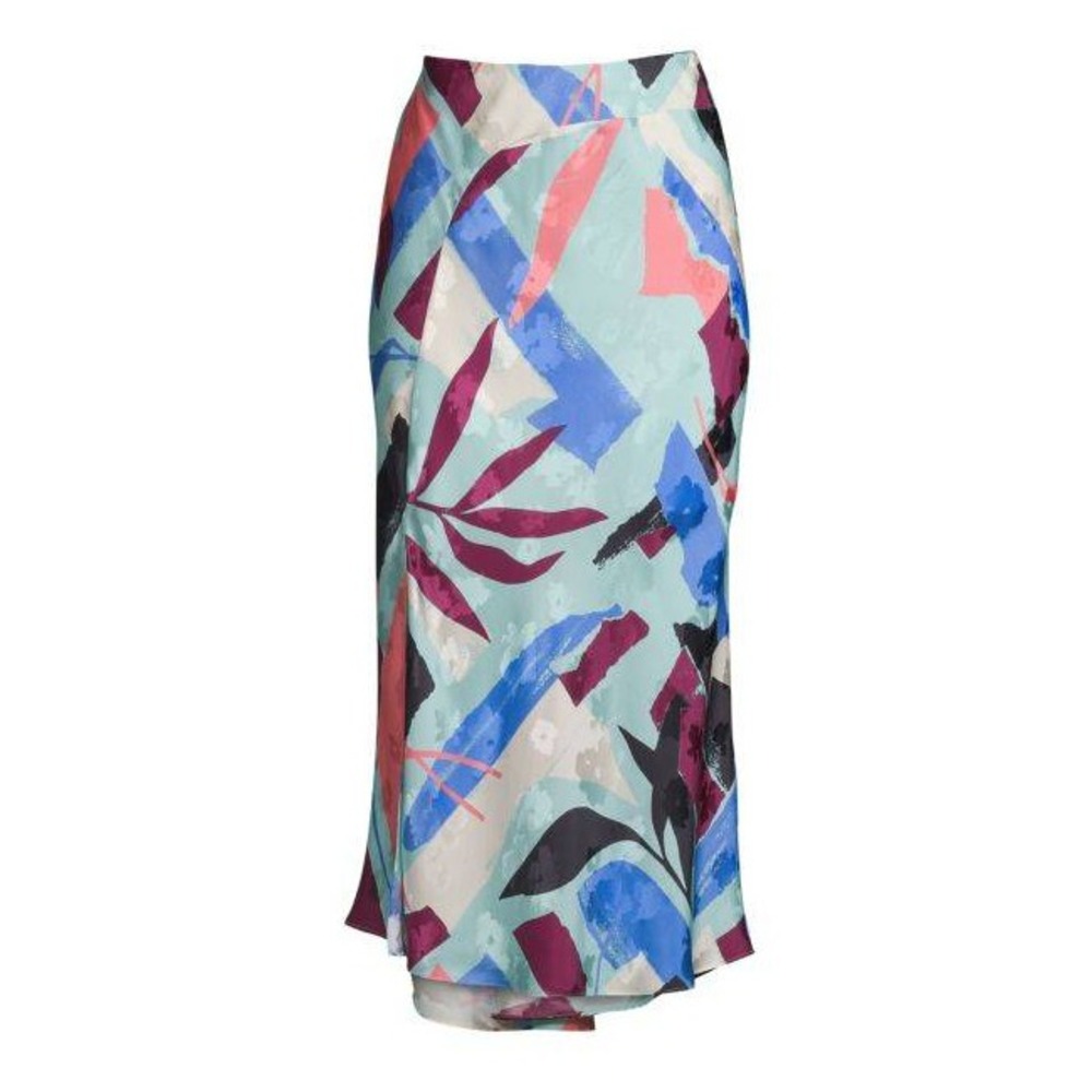 TANYA‎ TAYLOR Kiarah Silk Midi Skirt Size US 6 Bright Colorful - Picture 10 of 10